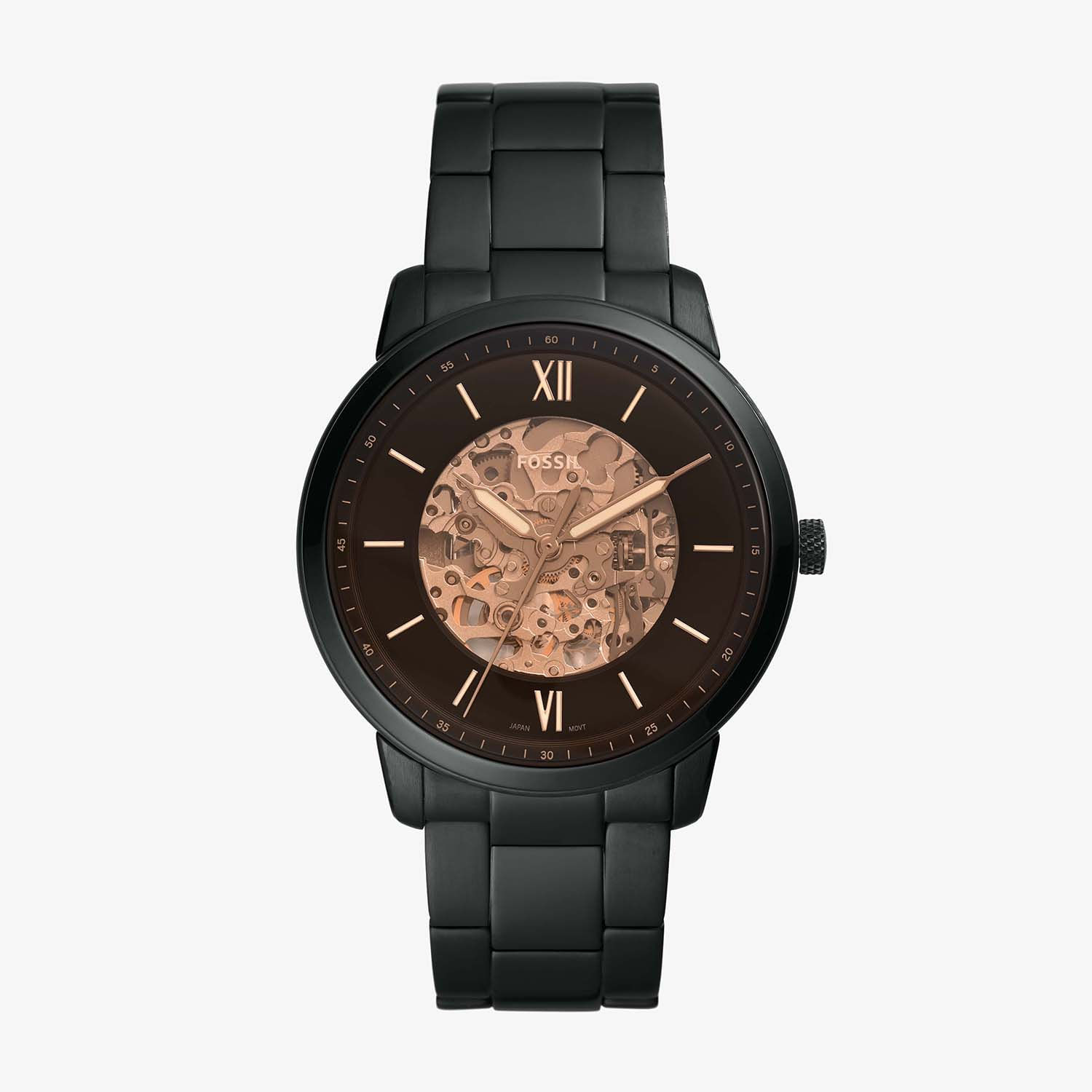 Relógio Fossil Masculino Automático com Pulseira em Aço Preto