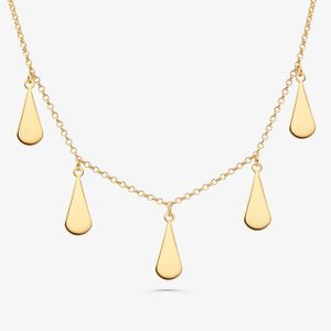 Colar Gotas em Prata 925 com Banho de Ouro Amarelo 18K