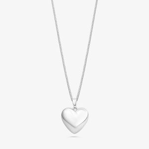 Pingente Coração em Ouro Branco 18k