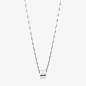 Pingente Separador em Ouro Branco 18K com Diamante