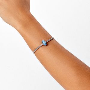 Charm Separador Corações Azuis em Prata 925