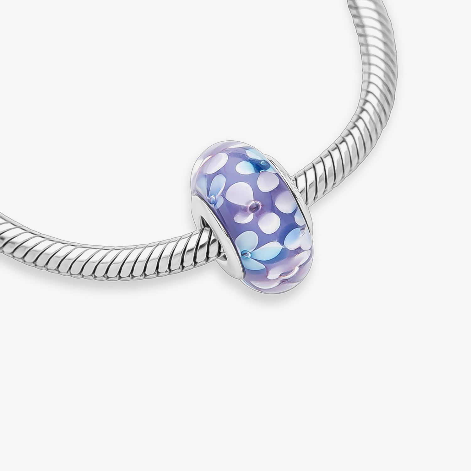 Charm Separador Flores em Prata 925