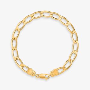 Pulseira Malha Elos em Prata 925 com Banho de Ouro Amarelo 18k - 23 cm