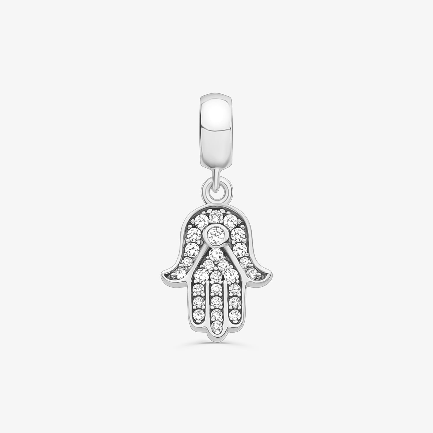 Charm Mão Hamsa Cravejado em Prata 925 | MONTE CARLO