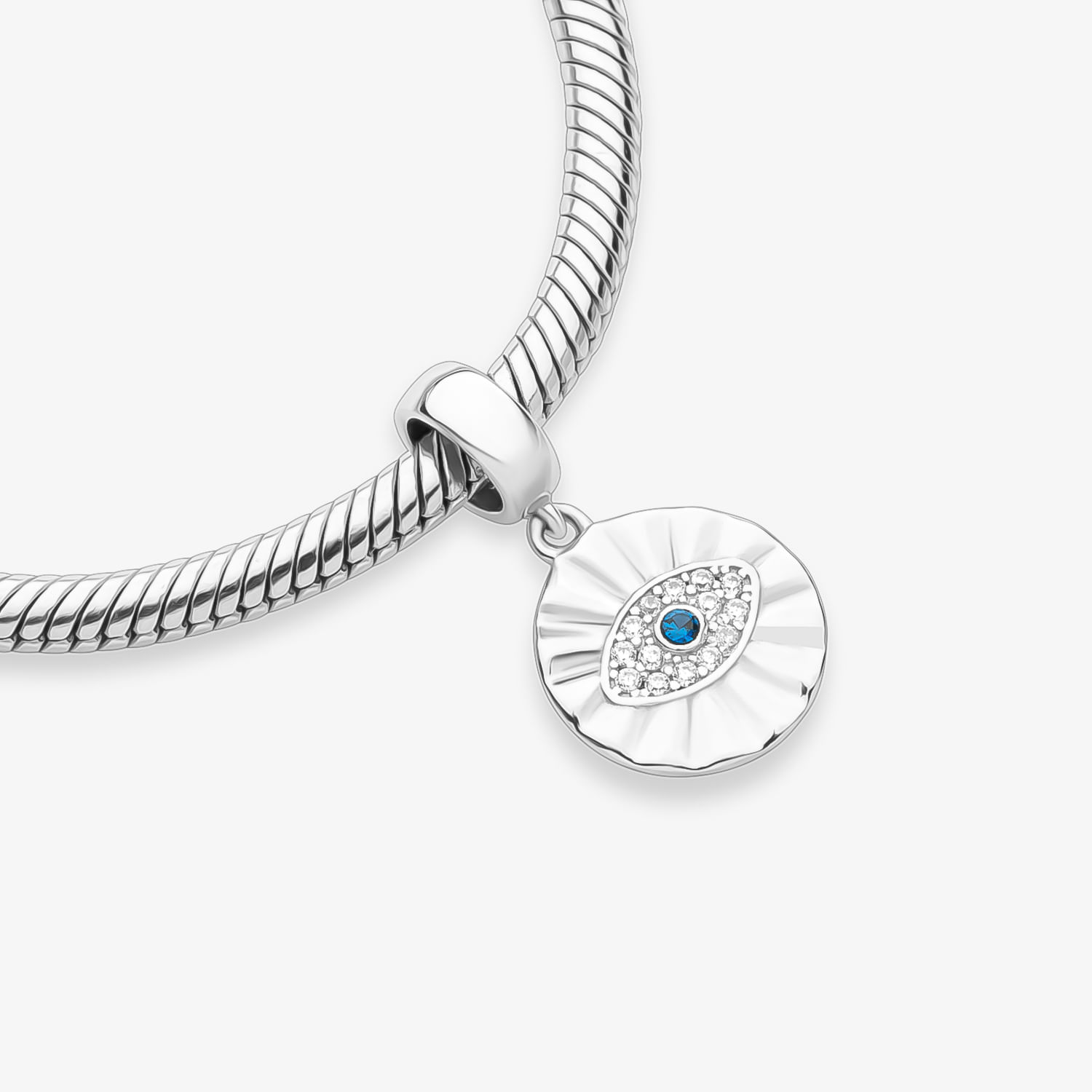 Charm Olho Grego Cravejado em Prata 925 | MONTE CARLO