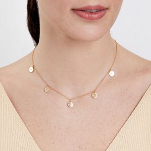 Colar Fases da Lua Cravejado em Prata 925 com Banho de Ouro Amarelo 18k