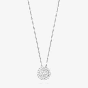 Pingente com Diamantes em Ouro Branco 18k - 8 mm
