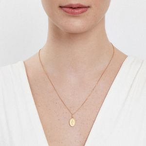Pingente Medalha Milagrosa Nossa Senhora das Graças em Prata 925 com banho de Ouro amarelo 18k