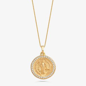 Pingente São Bento em Prata 925 com banho de Ouro Amarelo 18k