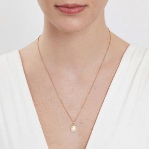 Pingente Medalha Milagrosa N. S. das Graças em Prata 925 com banho de Ouro Amarelo 18k