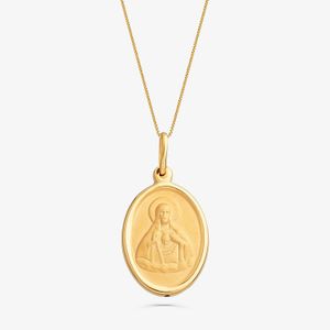 Pingente Medalha Milagrosa Nossa Senhora das Graças em Prata 925 com banho de Ouro amarelo 18k