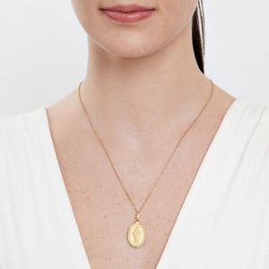 Pingente Medalha Milagrosa Nossa Senhora das Graças em Prata 925 com banho de Ouro amarelo 18k