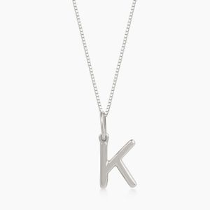 Pingente Letra K em Ouro Branco 18K