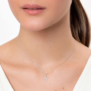 Pingente Letra K em Ouro Branco 18K