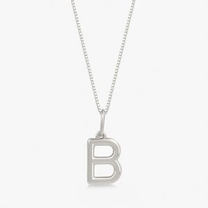 Pingente Letra B em Ouro Branco 18K