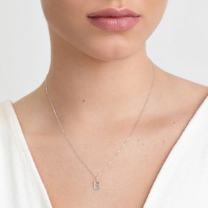 Pingente Letra B em Ouro Branco 18K