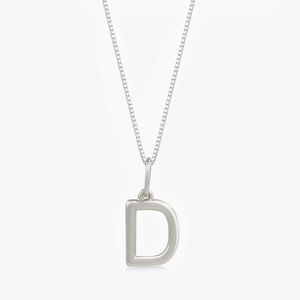 Pingente Letra D em Ouro Branco 18K