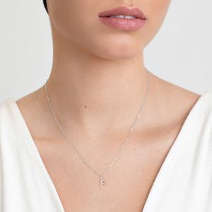 Pingente Letra P em Ouro Branco 18K