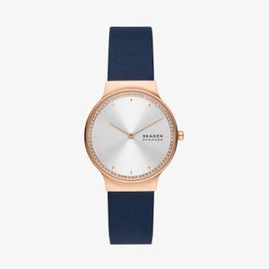 Relógio Skagen Feminino em Couro Azul e Aço Rosé SKW3026B1