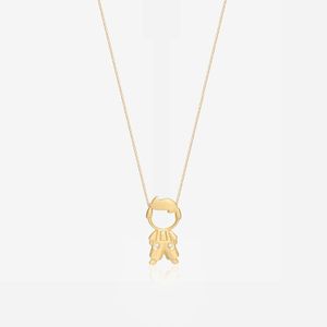 Pingente Menino com Diamante em Ouro Amarelo 18k