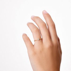 Anel Cravejado em Prata 925 com Banho De Ouro Amarelo 18K