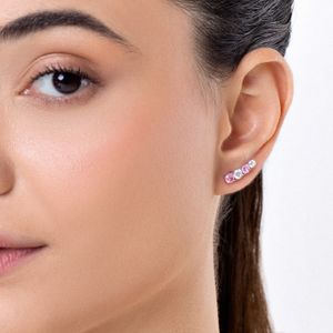 Brinco Ear Cuff Cravejado em Prata 925