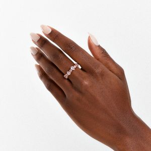 Anel com Ametista Rose de France e Iolita em Prata 925 com Banho de Ouro Rosé 18k