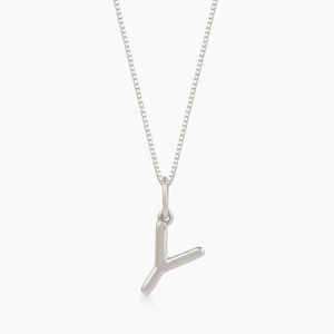 Pingente Letra Y em Ouro Branco 18K