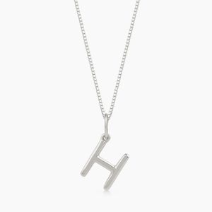 Pingente Letra H em Ouro Branco 18K