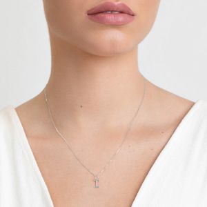 Pingente Letra I em Ouro Branco 18K