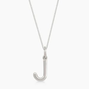 Pingente Letra J em Ouro Branco 18K