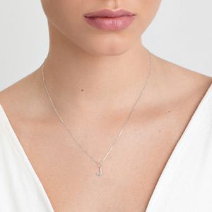 Pingente Letra J em Ouro Branco 18K