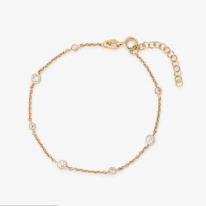 Pulseira Cravejada em Prata 925 com Banho de Ouro Amarelo 18k