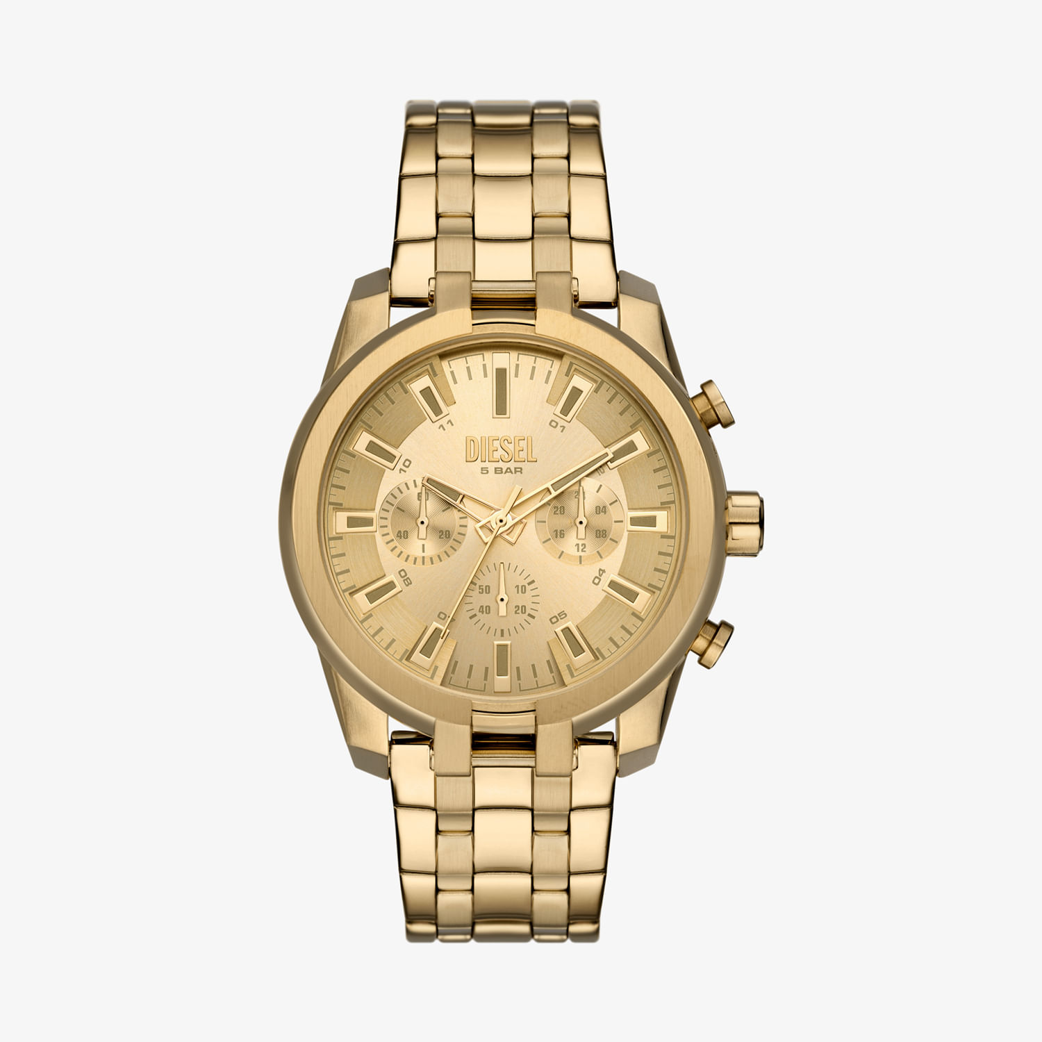 Relógio Diesel Masculino Mini Split em Aço Dourado DZ4623B1
