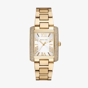 Relógio Michael Kors Emery Feminino em Aço Dourado e Cristais MK4643