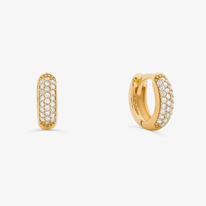 Brinco Argola com Diamante em Ouro Amarelo 18k