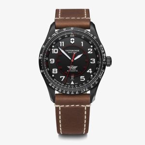 Relógio Victorinox Airboss Automatico Masculino em Couro Preto 241886