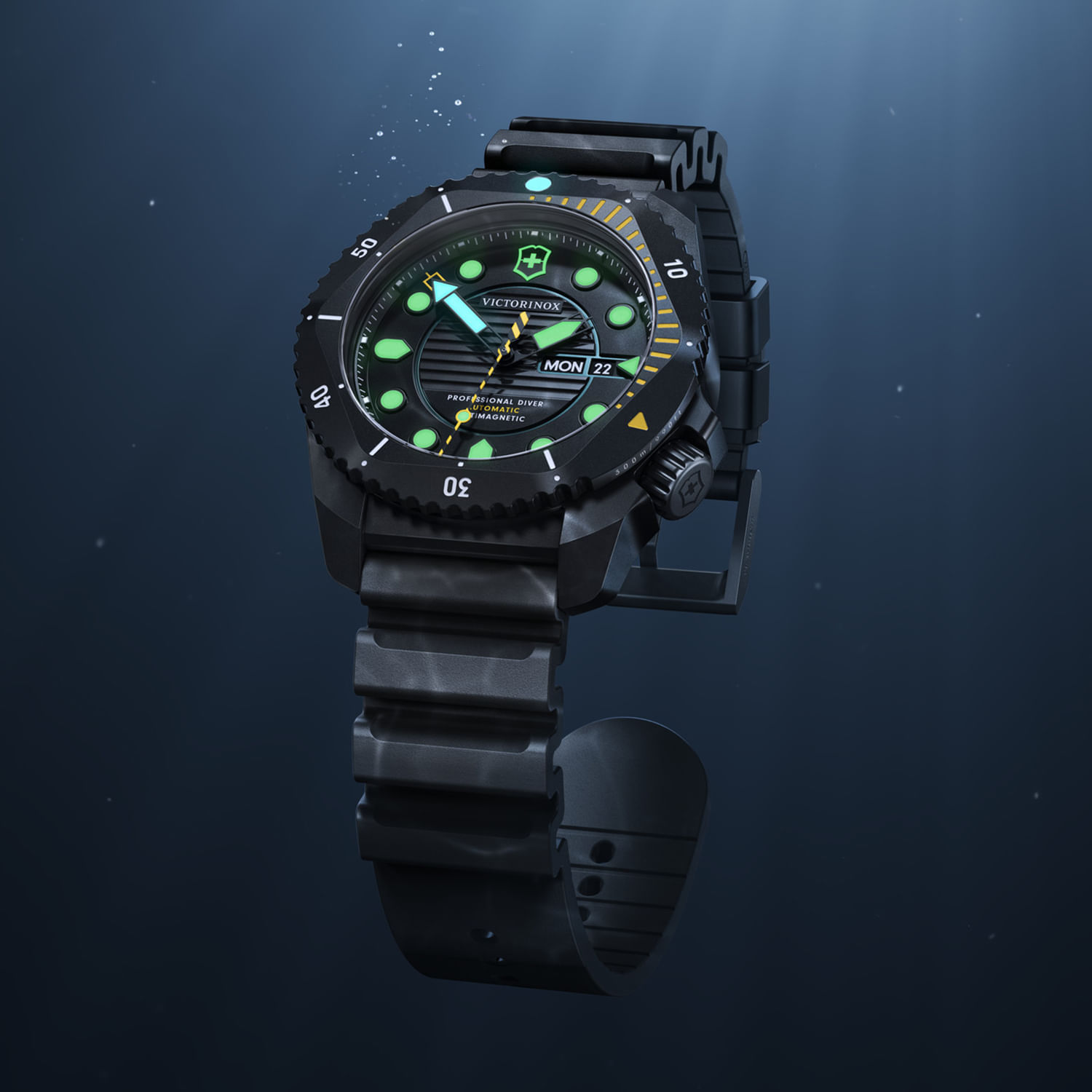 Relógio Victorinox Masculino Automático em Borracha Preta DIVE PRO