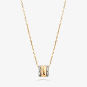 Colar Linhas com Topázio em Prata 925 com Banho de Ouro Amarelo 18k
