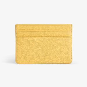 Porta-Cartão Feminino em Couro Amarelo