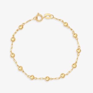 Pulseira Infantil Esferas em Ouro Amarelo 18k - 13 cm