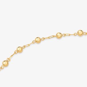 Pulseira Infantil Esferas em Ouro Amarelo 18k - 13 cm