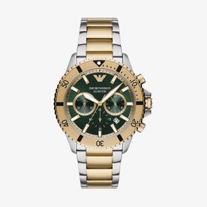 Relógio Emporio Armani Masculino em Aço Bicolor e Mostrador Verde AR11586B1
