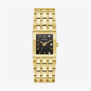 Relógio Bulova Feminino Marc Anthony em Aço Dourado e Mostrador Preto 97P167