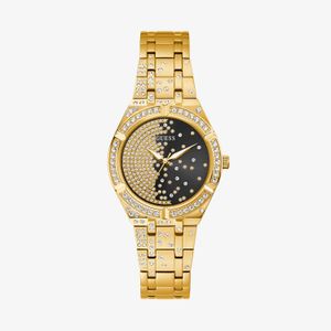 Relógio Guess Feminino em Aço Dourado e Mostrador Preto com Brilhos GW0312L2