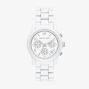 Relógio Michael Kors Runway Cronógrafo Feminino em Aço Branco MK7331