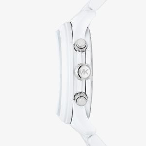 Relógio Michael Kors Runway Cronógrafo Feminino em Aço Branco MK7331