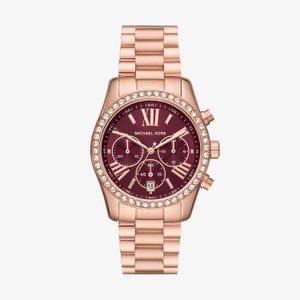 Relógio Michael Kors Lexington Feminino Cronógrafo em Aço Rosé e Cristais MK7275