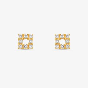 Brinco Infantil com 6 Pts de Diamantes em Ouro Amarelo 18k