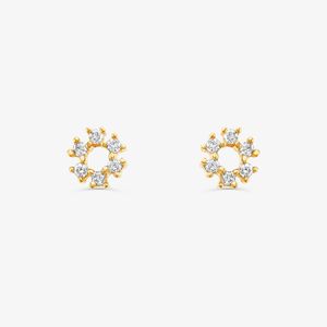 Brinco Infantil com 5 Pts de Diamantes em Ouro Amarelo 18k